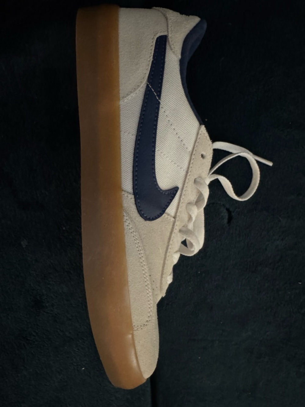 Nike SB Heritage VULC - Men’s size 8- Beige w Suede and canvas- with Navy Swoosh - Picture 4 of 8